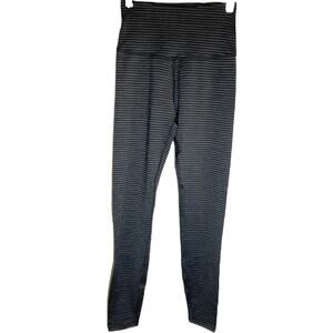 Beyond Yoga True To Stripe High Waisted Leggings Ankle Striped Black Gray Small